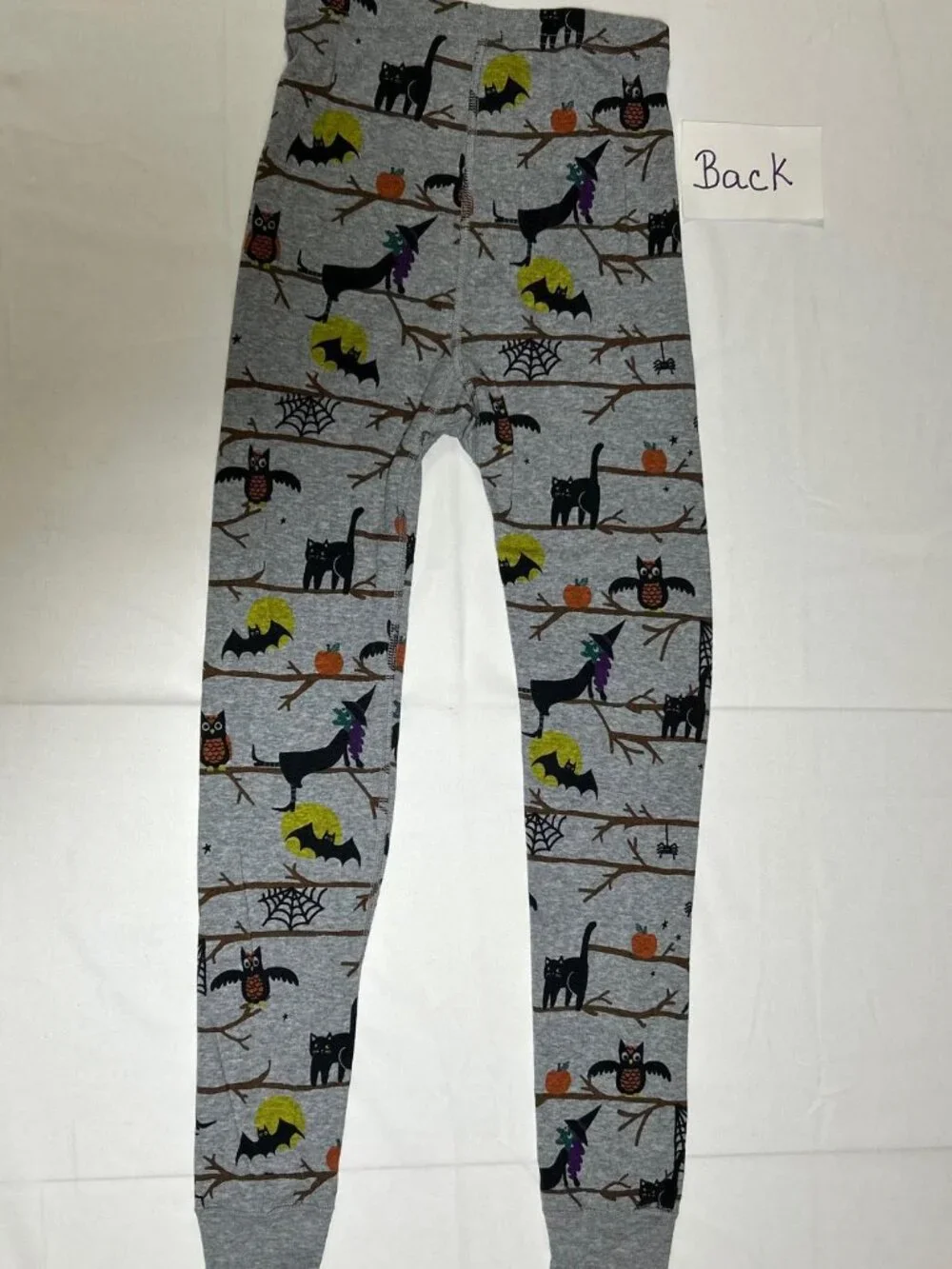 Hanna Andersson Unisex Kids 8 130cm Gray Halloween Print Long john Pajamas